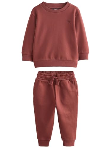 NEXT Jungen Logo Jogginghose und Sweatshirt im Set Burgunderrot...