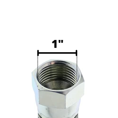 Image of 1 /2 inch Hose x 3 /4 inch JIC 37 Degree Female Hydraulic Hose Ends Crimp Fitting Compatible with Parker 43-Series | FJX-08-12-43 (10-PACK)