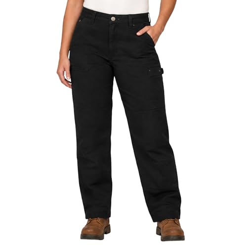 Dickies Women's Flex DuraTech Straight Fit Pants, Black, 2 RG | Durable Water-Repellent Finish, Reinforced Back Hem Kick Plates, Front Panel with Zipper Pocket - image 1