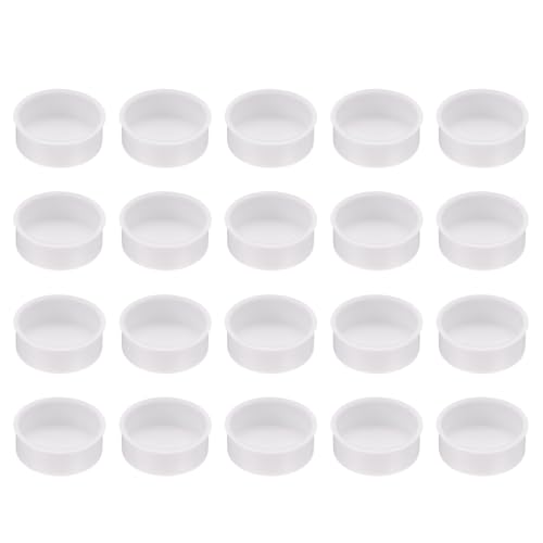 QUARKZMAN 20Pcs Plástico Orificio Tapa Tapón para 37mm (1 1/2) Oculta Bisagra Copa y Tornillo Bisagra Orificio Tapones Cubiertas para Cocina Armario Muebles, Blanco