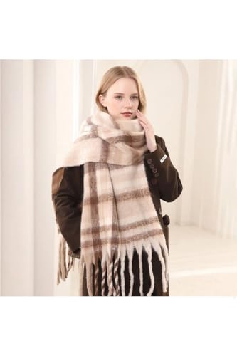 Women's Winter Scarfs, Mohair Vintage Scarf for Women and Men, Large Chunky Scarf Cashmere Feel Blanket Wrap2