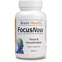 Focus Now - 100% Natural Dietary Supplement - Supports a Healthy Level of Focus, Concentration & Memory - 60 Brain Tablets