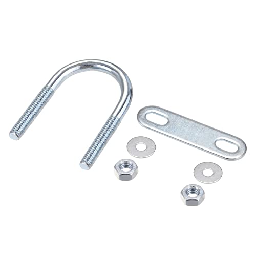 Image of METALLIXITY U Bolts 4 Sets (M6x27x53mm), Round U Bolt Steel with Accessories - for Construction, Pipe