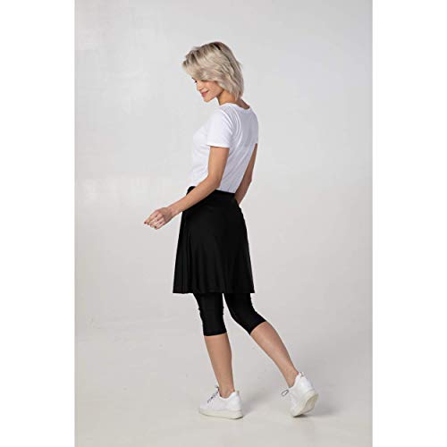 GoModest Women's Active Workout Skirt + Leggings | Athletic Sports & Swim Skort (Black, 2X)
