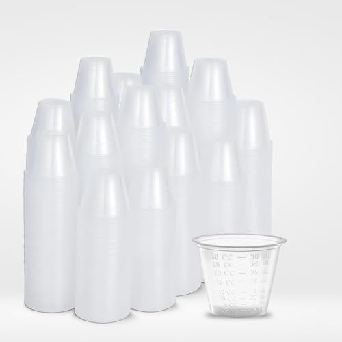 300 Pack Plastic Medicine Cups Disposable 1 oz, Plastic Med Cups Disposable 1 oz, Disposable Medicine Cups 30ml, Plastic Pill Cups Disposable for Medical Purposes, Resin, Epoxy, DIY, Paint