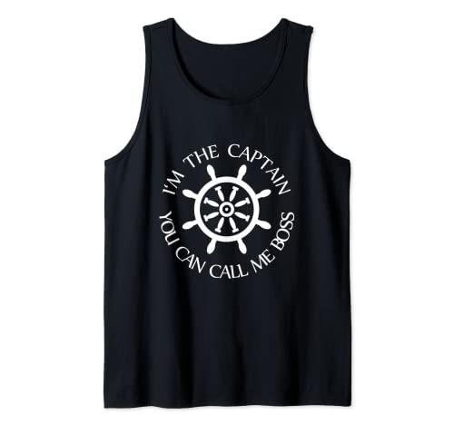 Lustiges t-shirt mit aufschrift i'm the captain you can call me boss tank top