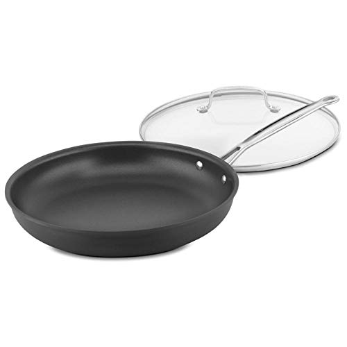 Comparison: Best Cuisinart Nonstick Pans 3 Cuisinart 12-Inch Skillet, Nonstick-Hard-Anodized with Glass Cover, 622-30GP1