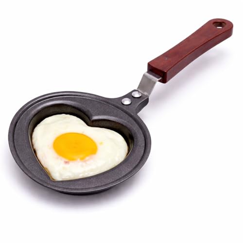 Image of Egg Fry Pan for Kitchen Lovely Cartoon Shape Mini Non-Stick Egg Frying Pan Omelets Pan Pancake Egg Fryer Skillet Fry Frying Pan Molds Cookware (Heart)