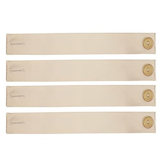 Sunnydaze Indoor/Outdoor Fabric Curtain Tiebacks with Buttons - Polyester Fabric Curtain Tiebacks with Resin Buttons - Holdbacks for Curtains and Drapes - 13.5" L - 4 Pack - Beige