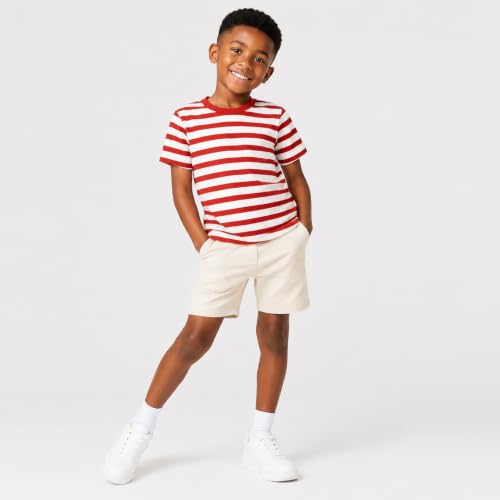 Image of Mud Kingdom T-Shirt for Boys Short Sleeve Plain Cotton Classic Summer Casual Stripe