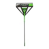 AMES 2714000 2-in-1 26-Inch Dual-Tine Poly Leaf Rake with Comfort Grip, 71