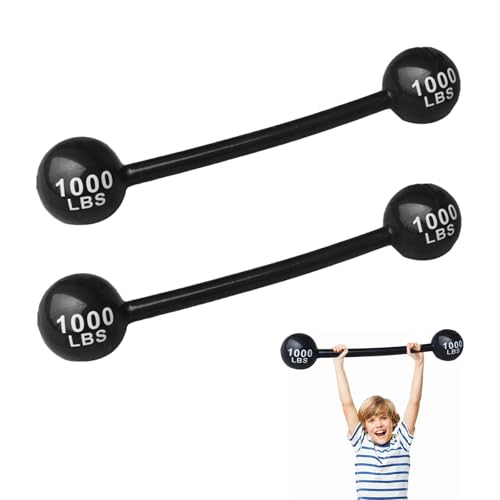 2 Pack Kids Inflatable Dumbbell Toys - Fun Blow Up Weights for Party Games, Circus Strongman, and Interactive Sports Props - Ideal for Children's Fancy Dress & Fitness Play (Black)
