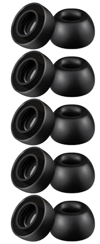 Image of SOPROM Eartips for AirPods Pro 3 (3rd Generation), Pro3 Replacement Silicone Earbud Ear Tips with Cleaning Kit (5 Pairs, M, Black)