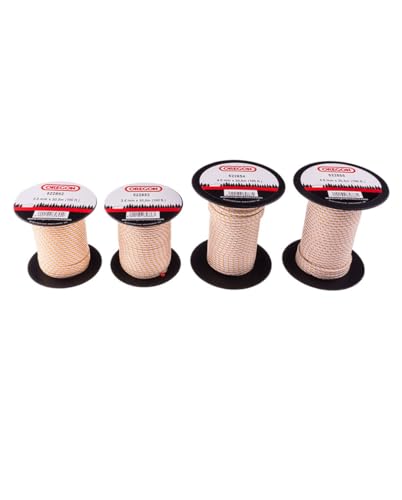 Oregon Cuerda de Arranque de 4 mm, Rollo de 30.5 m (100 pies) de Longitud, para Motosierras y Desbrozadoras, Núcleo de Poliamida, Resistente a Aceite y Gasolina (522854)