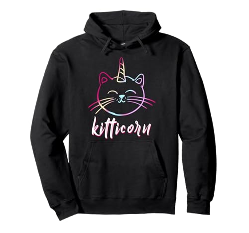 Kitticorn Gatos Gatito Magical Unicorn Cat Face regalo Sudadera con Capucha