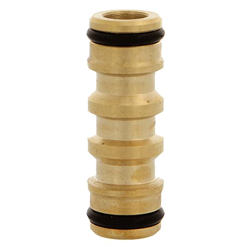 Amig - Manguito para Unir 2 Mangueras - Conexión Rápida y Fácil para Mangueras de Agua de Jardín - Une 2 Mangueras con Conectores Hembra - Latón - Mate