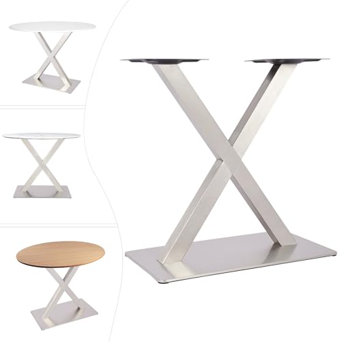 Pieds de table en métal blanc double robustesse de 700 mm - 4