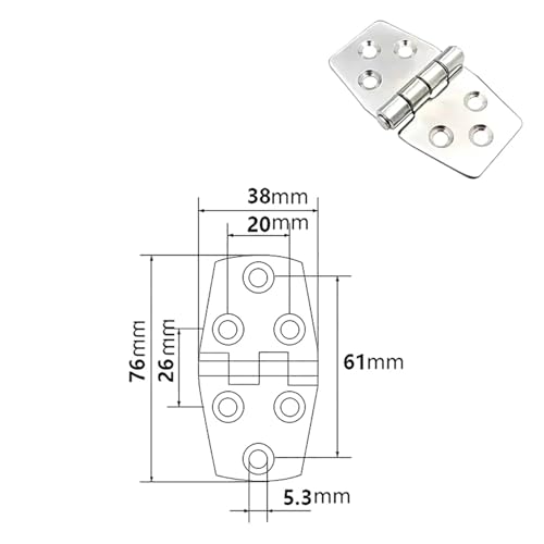 Charnière plate en acier inoxydable 304 pour boîte de distribution - 4