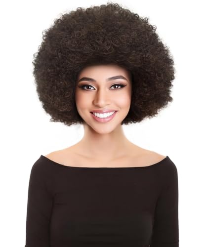 BC GOODS BY Men's 70s Curly Brown Afro Wig – Classic Hairstyle for...