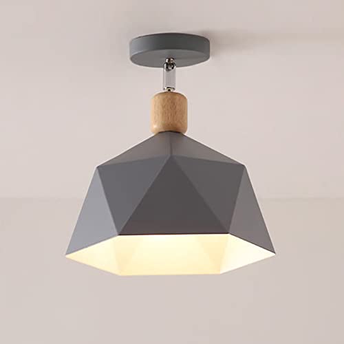 Plafonnier pour petit espace en métal vert et noir style rétro pour entrée et chambre