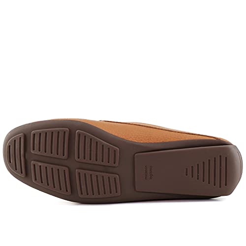 Marc Joseph New York Womens Casual Genuine Leather Flat Mules Sandals Closed Toe Backless Comfortable Lightweight Fashion Loafer With Venetian Detail Slip-On Slides Tan Grainy 6.5 #TOP2