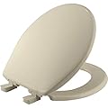 Bemis 730SLEC Slow Close Toilet Seat, Easy Clean Hinges and Durable Plastic Seat, Made in USA, Round, Bone