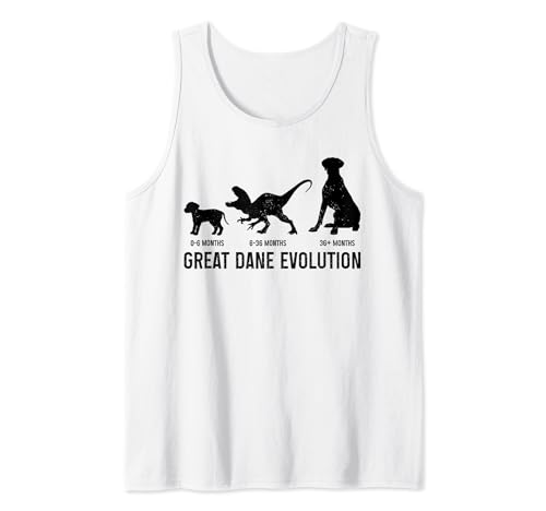 Great Dane Evolution Divertente cucciolo di cane Great Dane Mamma Papà Canotta