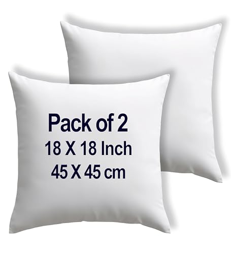 raajsee Cushion Inserts 45cm x 45cm / 18 x 18 inch (Pack of 2), C...