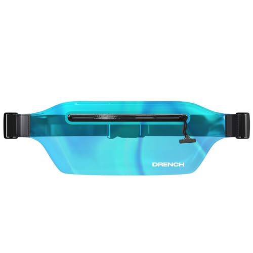 DRENCH Waterproof Fanny Pack Blue Iridescent – Submersible Dry Bag Waist Pouch for Swimming, Snorkeling, Kayaking – Waterproof Phone Case, Underwater Cell Phone Holder, Travel Beach Dry Bag,Waist Pack