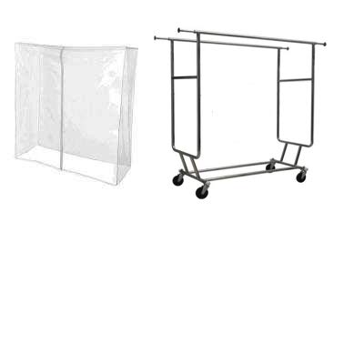 Only Hangers Vinyl Cover for the Double Rail Rolling Clothing Rack, Heavy Duty (Rack not included)