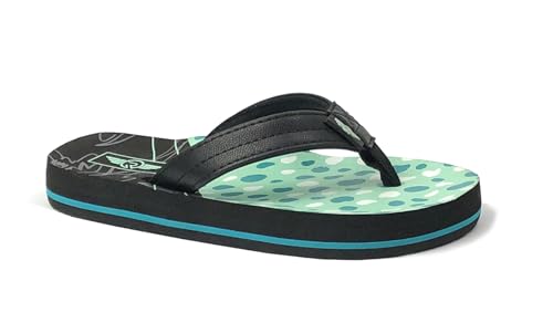 Image of REDVOLUTION Girls Classic Braided Accented Beach Sandals Casual Flip Flop Surfer Girl