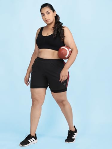 Image of CHKOKKO Gym Shorts for Women Workout Sports Running Quick Dry Fit Double Layer Inner Compression with Pockets Breathable Lightweight Wear