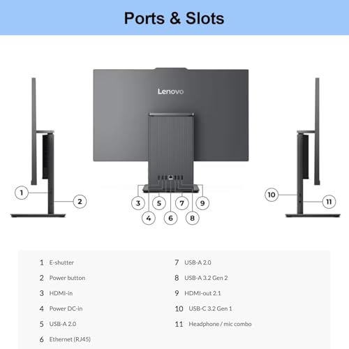 Image of Lenovo IdeaCentre All-in-One Desktop Computer, 27 inch FHD Touch IPS Display, 8-core Intel Core i5-13420H, 32GB DDR5, 1TB SSD, Office 365 for The Web, Wireless KB & M, Wireless Charging Base, Win 11