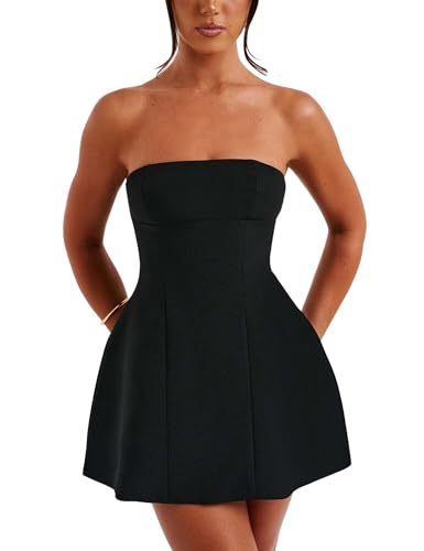 Amazon.com: LuFeng Women's Sexy Strapless Backless Tube Top Bodycon Dress  Sleeveless Cute A Line Mini Dresses : Clothing, Shoes & Jewelry