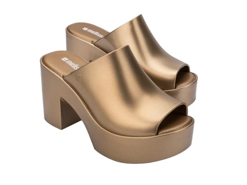 Image of Melissa Mule Heel Collection - Fashion Sandal for Women - Iridescent Comfortable Mule Style - High-Shine Upper with Bubblegum Scent - Chic and Sophisticated