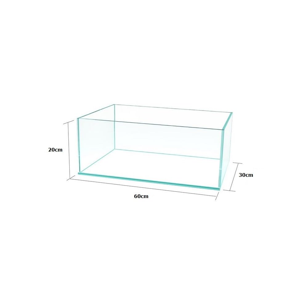 Aquariumline Acquario Shallow Tank Vetro Extrachiaro, Design Rettangolare per Aquascaping e Nano Acquari (60x30x20H)