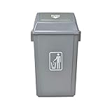 Abfalleimer Kunststoff-Mülleimer, Outdoor-Einkaufszentrum, Hotel, Gemeinschaftsbüro, Klassifizierungs-Mülleimer mit Abdeckung, Grau, 23 l Mülleimer (Size : 42L)