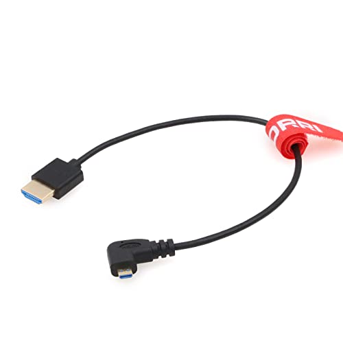 DRRI High Speed 8K Left Angle Micro HDMI to HDMI 2.1 Cable for Sony F55 a7S A7S3 A74 BMPCC4k Crane3s Camera to Atomos Ninja V - Image 3