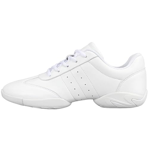 Girls' Cheerleading Shoes Split Sole Cheerleading Shoes Competition Tennis Sneakers Breathable Super Light White Cheer Shoes for Women Sport Training Tennis Sneakers