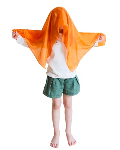 Sarah's Silks Orange Playsilk - 100% Silk, Waldorf Toys, Bright