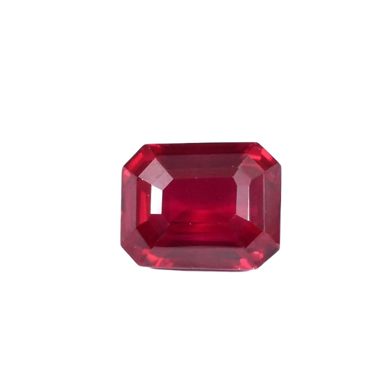 Rubis naturel 16x13mm taillé en émeraude pour la création de bijoux DIY GH_NAT_11570