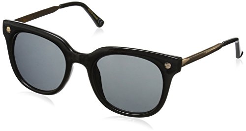 Foster Grant Women's Jet Set 1 Square Sunglasses, Black/Smoke, 50 mm