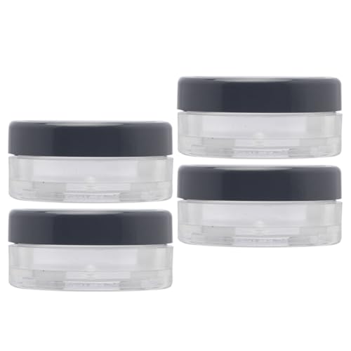 Veemoon 4 Envases Vacíos para Polvos Sueltos 10g Cedazo, Cajas Plásticas Reutilizables para Maquillaje y Polvos Corporales, Dispensadores Compactos para Viaje y Uso Diario