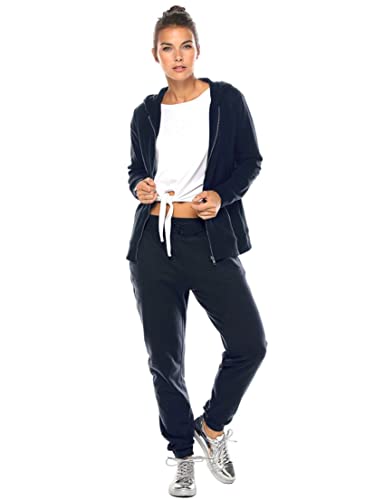 Pantalón largo mujer con cremalleras y puños elásticos Venca - Venca -  009792