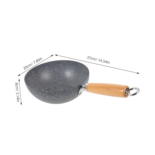 Wok pequeño antiadherente de hierro rojo miniatura 2