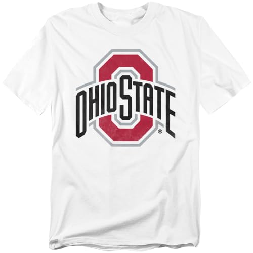 The Ohio State University Official Distressed Primary Logo Unisex Adult T Shirt White X-Large