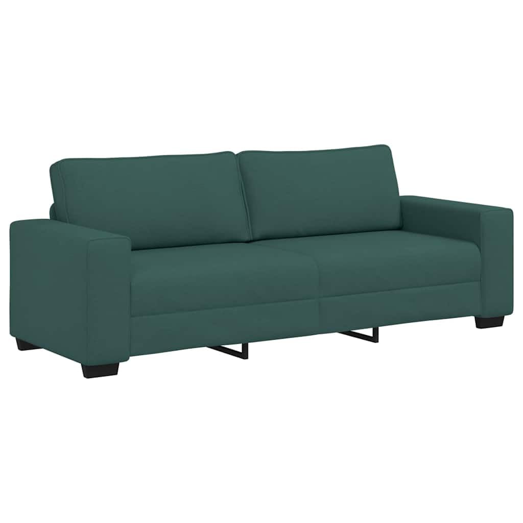 Juego de sofá de 3 piezas verde oscuro con sillón de 2 plazas 3 plazas 221 cm de ancho de poliéster resistente tela de metal marco de madera de diseño moderno para salón, oficina y