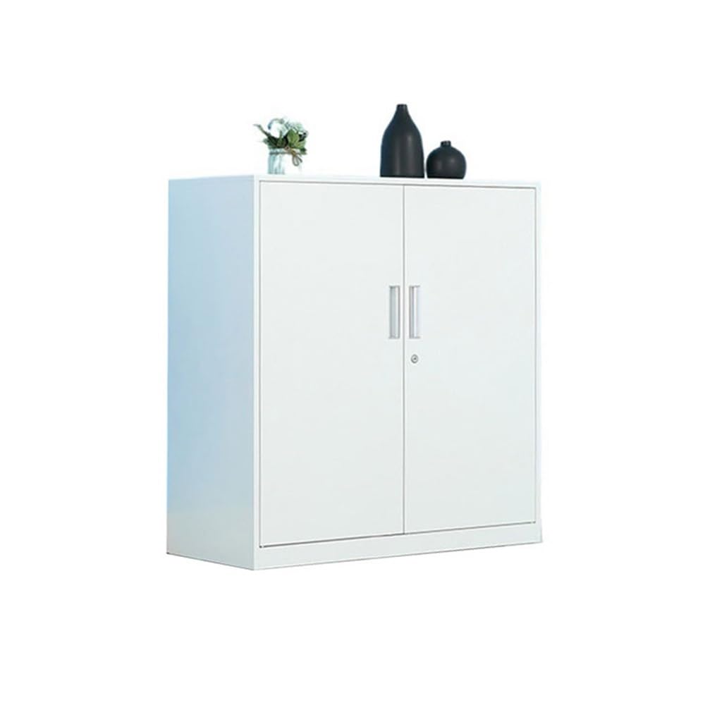 Aioneer Lockable Filing Cabinet Office File Storage Cabinet With 1Mm Iron Construction Black-White