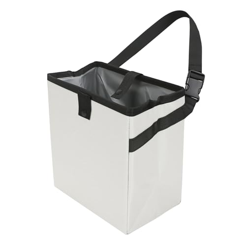 Image of Homelove Car Trash Can, Leak-Proof Waterproof Trash Bin Collapsible Portable Auto Garbage Bag Large Capacity Trashcan Storage Bag Multipurpose Car Organizer Hanging (White)