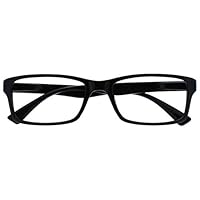 OPULIZE PEP Lesebrille für Damen und Herren - Große Rechteckige Brille - Komfortable Federscharniere - Kratzfest - Schwarz - UVR +1.00